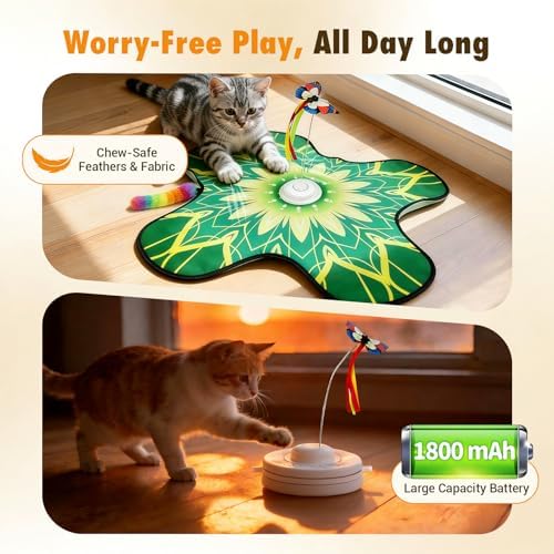 Interactive Indoor Cat Toy, Rechargeable Touch Automatic Hide and Seek Mat
