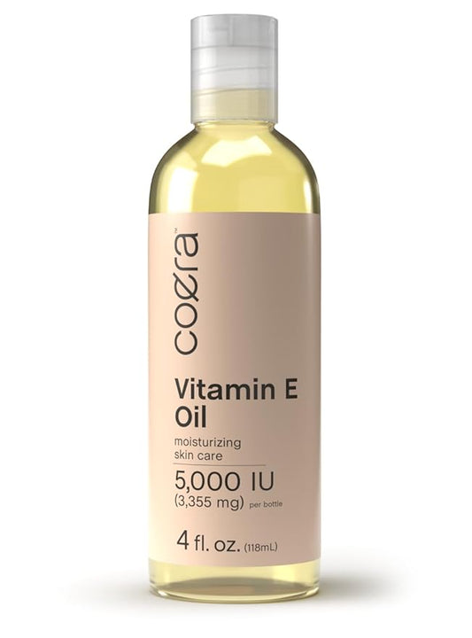 Coera Vitamin E Oil | 5,000 IU | 4 fl oz | Moisturizing & Nourishing Skin Oil for Face, Hands, and Body | Free of Parabens, SLS, & Fragrances