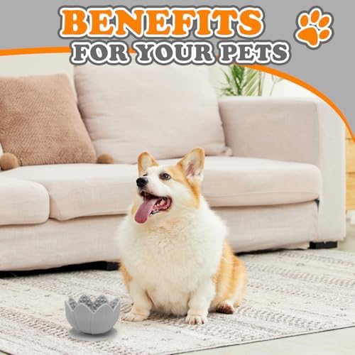 Silicone Dog Slow Feeder Lick Bowl，Slow Feeder Bowls for Small Medium Breed Dogs，Dog Freeze Bowl with Suction Cups，Interactive Puzzle Toy(Grey, Small)
