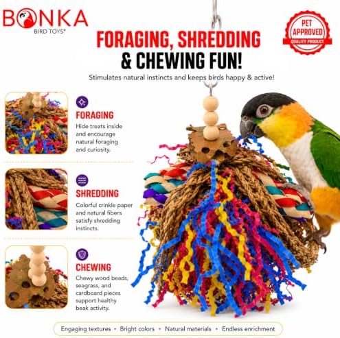 Bonka Bird Toys Mini Taco 1359 Foraging Bird Toy Parrot Cages Cockatiel Parakeet Conure Lovebird Toys.