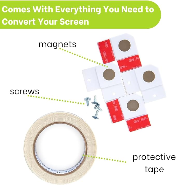 Screen Pet Door Conversion Kit | Doggie Door for Screen Door| Patio Screen, Sliding Glass Door Screen, Porch Screens | Convert Your Screen Into A Cat Door or Doggie Door for Screen Door, White Tape