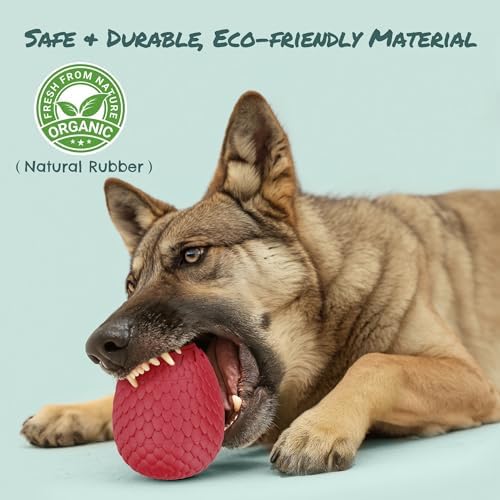 Treat Dispensing Dog Cognitive Toy to Keep Them Busy, Freezable Fillable Rubber Enrichment Lick Toy for Small and Medium Dogs 10-60 lbs, Long-Lasting Interactive Puzzle Dog Toy (Red)