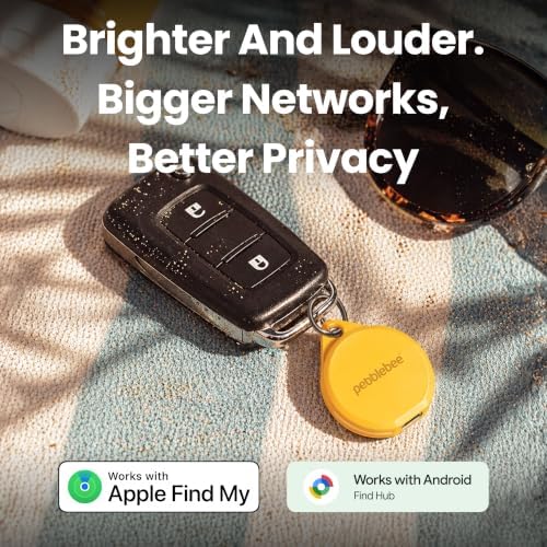 Pebblebee Clip 5 Bluetooth Tracker Tag, 130dB Siren | Creamsicle Crush | Alt to Air Tag & Android Trackers | LED Strobe, 12-Month Battery, Alert Safety Mode