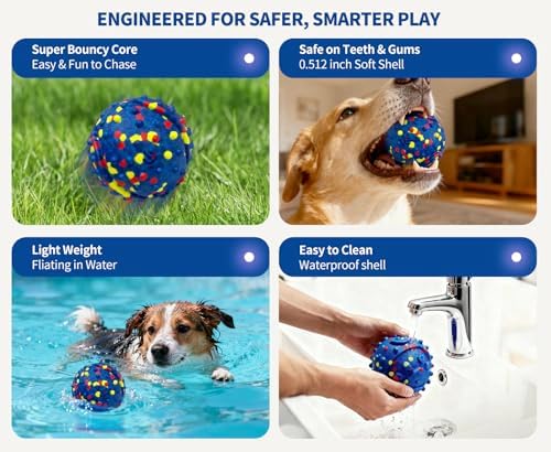 Rechargeable Interactive Dog Toys, Automatic Moving and Rolling Ball for Dogs, Stimulate & Exercise Your Dog Indoors/Outdoors, Chew Resistant for Small/Medium/Large Breeds to Keep Them Busy