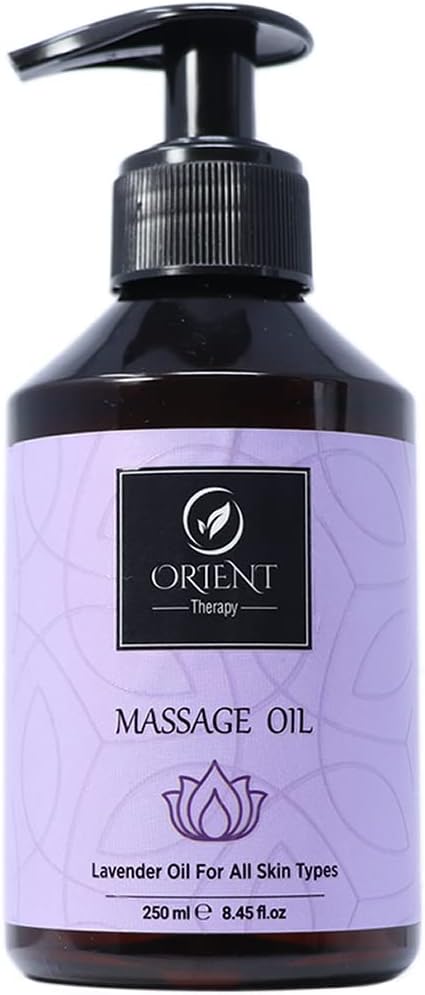 Lavender Massage Oil for Massage Therapy - Aromatherapy Scented Massage Oil for Couples- Soothing, Calming & Aromatic Body Oil - Non-Greasy & Lightweight - 250 ml