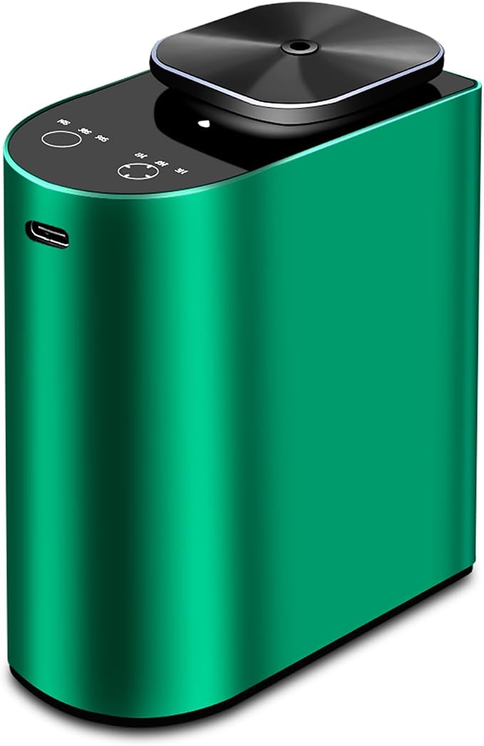 Waterless Essential Oil Diffuser，4000 mAh Large Battery, max 120ml Capacity, Suitable for Hotels, Large Rooms, Offices, bedrooms，Aluminum Alloy Desktop Scent Diffuser (Green)