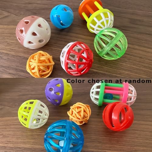 6Pcs Bird Ball Bell Toy Interactive Foraging Treat Feeder Parakeet Foot Toy