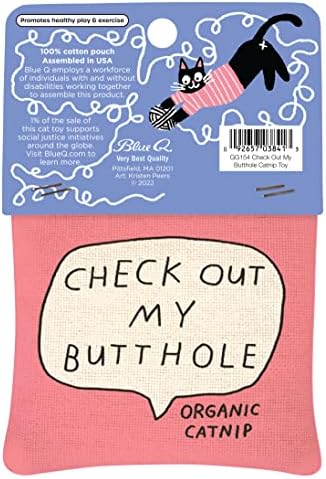 Blue Q Catnip - Cute Cat Toys for Biting with Funny Graphics - My Butthole