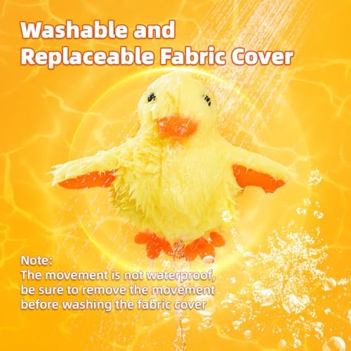 SmartTail Cat Toys Rechargeable Flapping Duck, Lifelike Quacking Sound, Touch Activated Kitten Plush Toy Interactive Cat Exercise Toys for All Indoor Kicker Toys 4.0 Inches