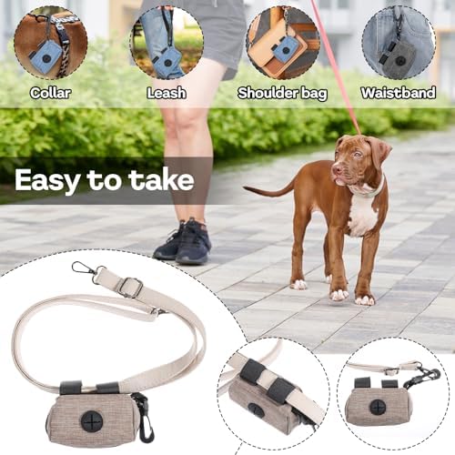 Yuanchu 3 Pcs Dog Poop Bag Dispensers, Dog Waste Bag Holder for All Leash Attachment Puppy Poop Bag Dispenser Zipper Pouch with Carabiner Clip for Cats Dogs Pet