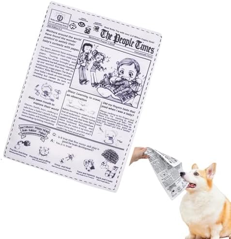 3 Pack Dog Squeaky Toys Crinkle Paper Dog Toys Non Shredding Washable Interactive Crinkly Newspaper No Stuffing Dog Chew Toy for Puppy Puppies Small Doggie Poodle Teddy Terrier Dogs Tearing