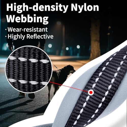 Segarty Reflective Small Dog Collar for Male Dogs Neck 10.8-14in, Adjustable Wide Soft Comfortable Breathable Neoprene Padded Nylon Collar Heavy Duty Metal Buckle for Puppy Small Breeds (S, Black)