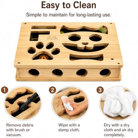 Cat Nail File Puzzle Box with Scratching Pad and Bell Balls for Cats