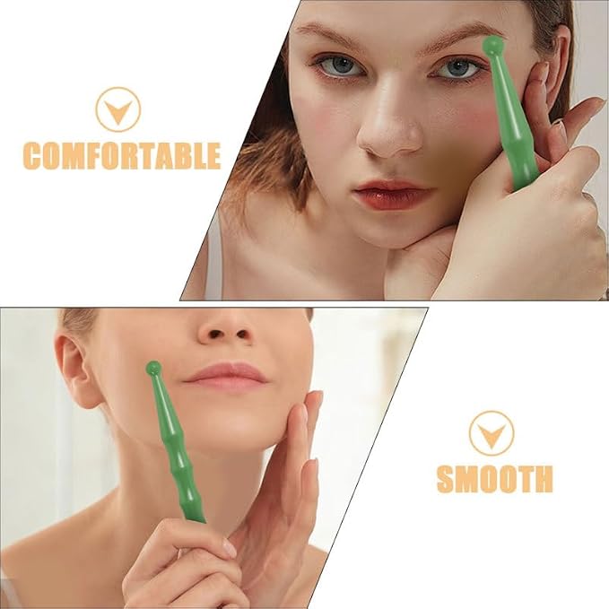Ipetboom 2pcs Acupuncture Pen - Gua Sha Massage Tool Resin Pressure Point Stick for Foot and Facial Acupressure Relaxation Therapy Portable Manual Massager - 5.5x0.6in