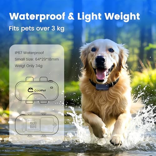 SEEWORLD Pet GPS Tracker for Dogs Cats, Real-Time Location Tracker with IP67 Waterproof, Geo-Fence, Activity Sleep Monitoring, 10 Days Battery Life, Lightweight for All Collars, Subscription Required