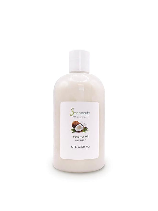 Soapeauty Coconut Oil 76 Degree Cold Pressed | Natural Carrier Oil for Candle Making & Soap Making, Face, Skin Care, Hair Care | 24 Oz (2 X 12 Oz)