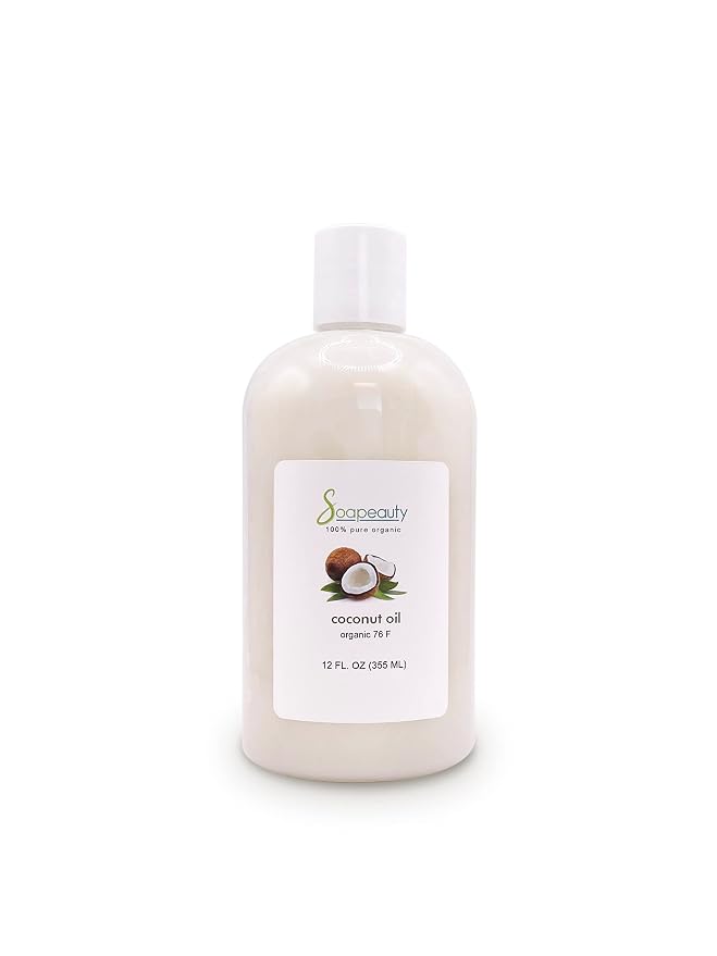 Soapeauty Coconut Oil 76 Degree Cold Pressed | Natural Carrier Oil for Candle Making & Soap Making, Face, Skin Care, Hair Care | (12 Oz)