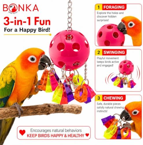Bonka Bird Toys 1938 Paci Pull Colorful Pacifier Ring Acrylic Parrot Parrotlet Budgie Quaker African