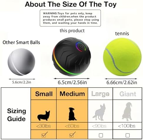 Interactive Dog Toys Dog Ball,Anti Boredom Dog Toys,Durable Motion Activated Automatic Rolling Toys for Small/Medium Dogs,Moving Ball for Dogs to Keep Them Busy,Dog Bows,Fruity Plush Covers(Black)