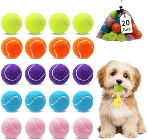 Magicorange Small Tennis Balls, 20 Pack 2 inch Squeaky Tennis Balls