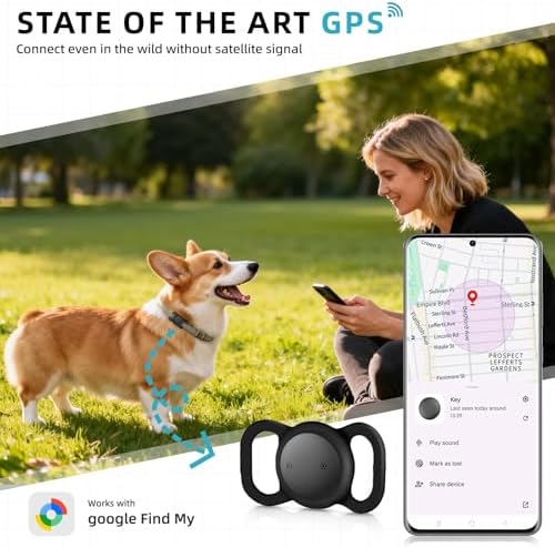 Android Smart GPS Dog Collar, Anti-Lost Tag No Subscription GJGAZ3-1P