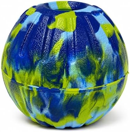 Dog Chew Ball, Strong Chew Ball for Small Medium Dogs, Durable Floating Fetch Toy Outdoor Training (Blue Camouflage)