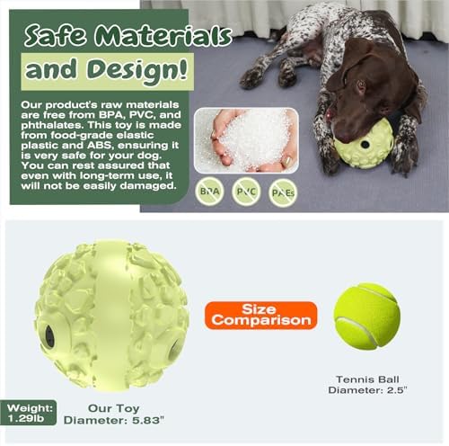 KADTC XL Dog Roll Wobble Giggle Ball, Chew Toy for Large Aggressive Chewers