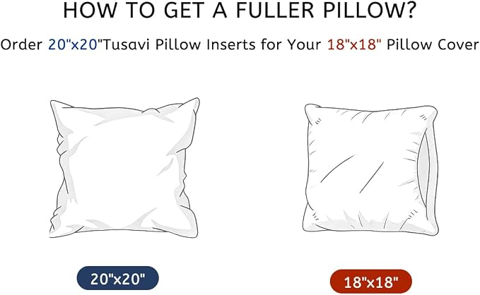 18"x18" Pillow Inserts Set of 2 with 100% Cotton Cover Decorative Square Throw 18 Pillows for Couch, Sofa and Bed - White(2, 18x18)