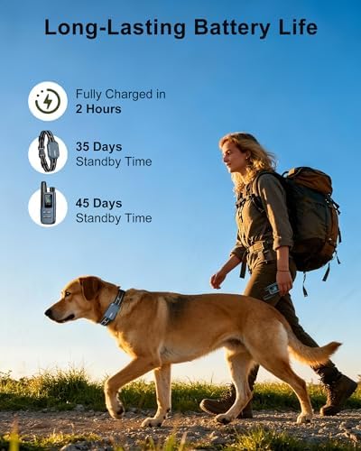 Dog Shock Collar - 4500FT Dog Training Collar with Remote | IPX8 Waterproof Electric Dog Collar with 4 Training Modes, Security Lock, Rechargeable eCollar for 10-120lbs Dog(Bright Blue)