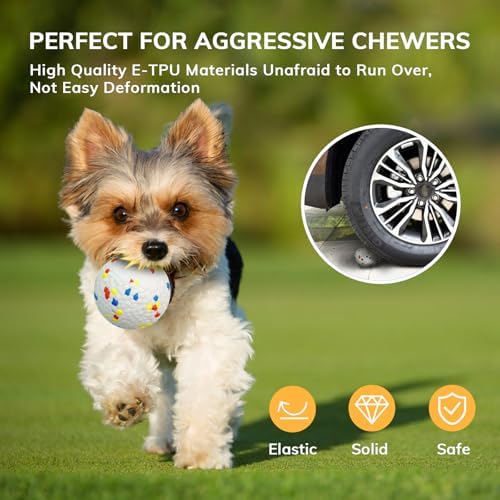 8 Pack Dog Balls, Dog Toy Balls 2.28'' - Indestructible Dogs Ball for Aggressive Chewers, Small Tennis Ball for Dogs(Small/Medium), Fit Same Listing Automatic Launcher Only ETPU Material