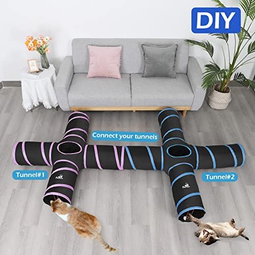 Pawaboo Cat Tunnel Tube 4 Way, 25x53cm, Blue