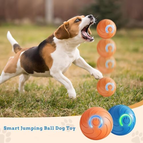 Bubs Bounce Ball (Orange) Smart Jumping Ball Toy for Dogs, Duraspin Dog Bouncing Ball, Interactive Bouncing Toys for Puppy Toys