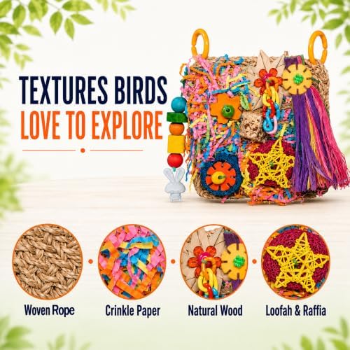Bird Toys Grass Foraging Mat for Parakeet,Cockatiel,Conure,Budgie,Lovebird