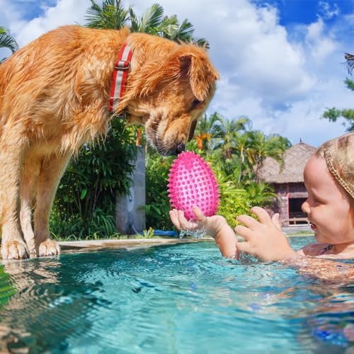 Gemscream 6 Pcs 4.7'' Spiky Squeaker Football Dog Toy Balls for Teething