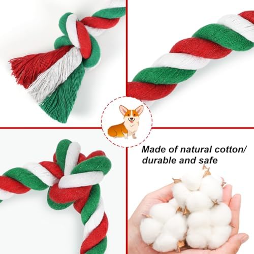 SZEE Christmas Dog Rope Toy, Rope Toys for Small-Breed Dogs