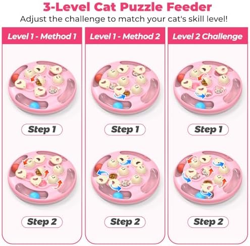 6 Pack Cat Feather Teaser Replacement Refills, Compatible with 3 in 1 Cat Puzzle Toys, Interactive Cat Toy Accessories for Indoor Cats Mental Stimulation & Boredom Relief