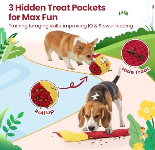 HGB Squeaky Snuffle Dog Puzzle Toy for Medium Small Dogs