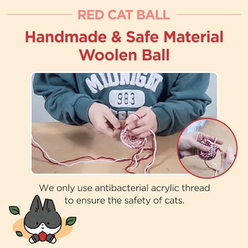 JAYU PET Red Cat Ball, 2.7 inch
