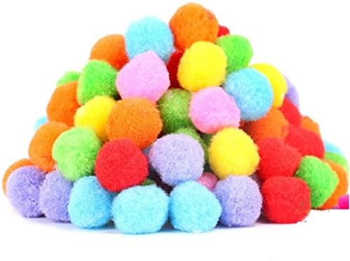 PET SHOW 50pcs 1.5"/3.8cm Cat Toy Balls Soft Kitten Pompon Toys Indoor Cats Interactive Playing Quiet Ball Cats Favorite Toy Assorted 10 Colors