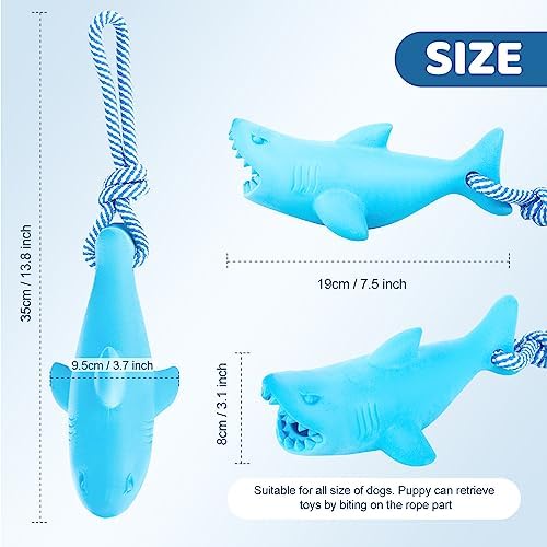 Floating Toy for Aggressive Chewers - Interactive Fetch & Play Dog Beach Toy Set: Shark + Dino