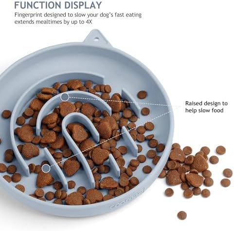 Coomazy Slow Feeder Cat Bowl Silicone Pet Puzzle Feeder for Slow Eating