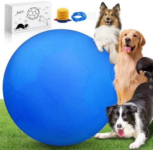 25" Herding Ball for Dogs and Horses, Waterproof & Durable Dual-Layer Interactive Large Dog Play Ball for Australian Shepherds, Cattle Dogs, Collies, and Other Herding Breeds (Blue)