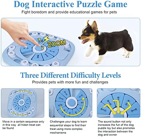 XIGOU Dog Puzzle Toys - Treat Dispensing Dog Enrichment Toys for IQ Training & Brain Stimulation - Interactive Mentally Stimulating Toy - Gifts for Puppies, Cats, Dogs