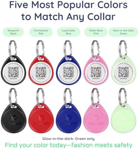QR Code Dog Tag and Cat Tag, Scan to Reunite Faster, Waterproof and Durable, Lightweight and Quiet, Updatable Contact Info, Blue for Cool Tone