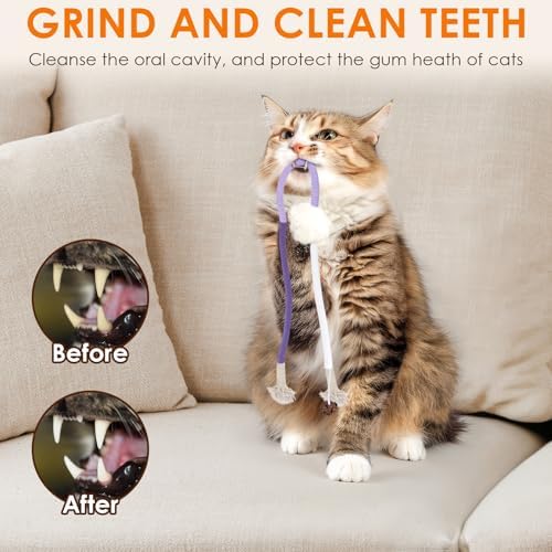 TINDTOP Cat Toys Chew Ropes, 3 Pack Interactive Cat Nip Kicker Toy