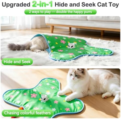 Interactive Cat Toys for Indoor Cats, Rechargeable Hide & Seek Toy