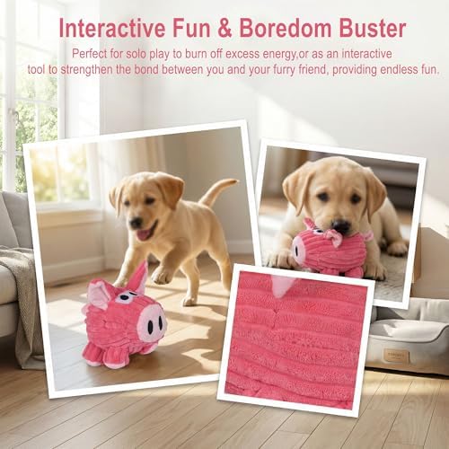 Squeaky Plush Pig Toy for Small/Medium Dogs, Chew & Boredom Relief