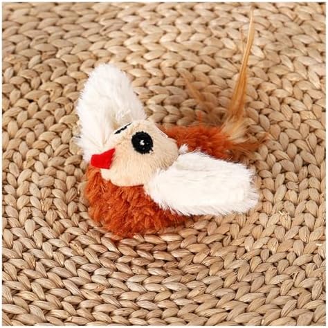 Sound Bird cat Toy, Electronic pet cat Toy, Simulated Animal cat Toy, Feather Tail, cat Stick, Catnip Scent, attracting Interesting Birds, Frogs and Chickens. Three Options are Available.(Frog)