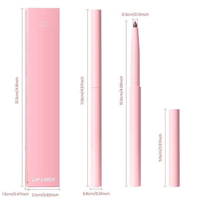 evpct Brown Matte Creamy Retractable Lip Liner Pencils for Shaping & Sculpting Lips, Lip Pencils for Women Long Lasting Waterproof Rich Lip Colors Liner Crayon Lipstick delineador de labios 05