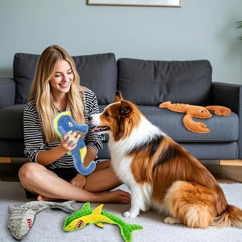 No Stuffing Dog Toys,Dog Squeak Toy for Small,Medium,Interactive Dog Toys for Large Dogs,Tug of War Toy,Puppy Teething to Keep Them Busy, Best Christmas Toys